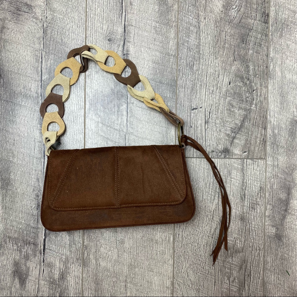 Y2k 90s Jlo Vibes Brown Suede Small Purse Bag